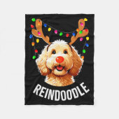 Christmas Goldendoodle Reindeer Doodle Dog Reindoo Fleece Deken (Voorkant)