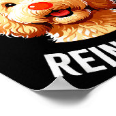 Christmas Goldendoodle Reindeer Doodle Dog Reindoo Poster (Hoek)