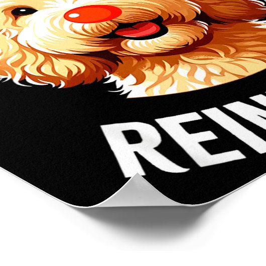 Christmas Goldendoodle Reindeer Doodle Dog Reindoo Poster (Hoek)