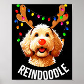 Christmas Goldendoodle Reindeer Doodle Dog Reindoo Poster (Voorkant)