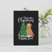 Christmas Goldendoodle Reindeer Funny Pajama Dog L Kaart (Staand voorkant)