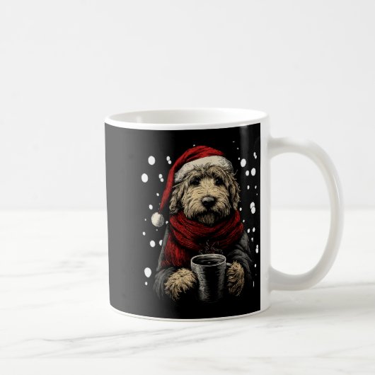 Christmas Goldendoodle Santa Hat Coffee Lover Funn Koffiemok (Rechts)