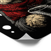 Christmas Goldendoodle Santa Hat Coffee Lover Funn Poster (Hoek)