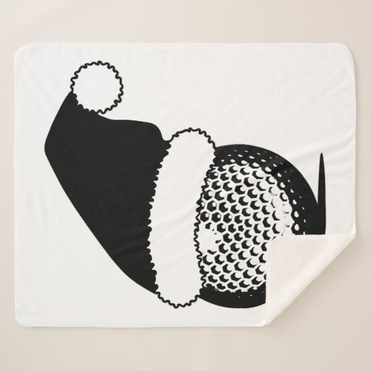 Christmas Golf Ball with Santa Hat Sherpa Deken (Voorkant (horizontaal))