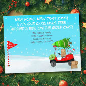 Christmas Golf Cart With Moving Boxes Golf Aankondigingskaart