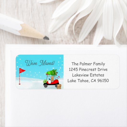 Christmas Golf Cart With Moving Boxes Golf  Etiket (Insitu)