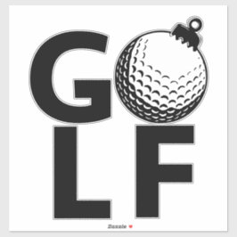 Christmas Golf Ornament Sticker