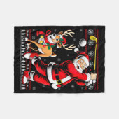 Christmas Golf Santa Golfer Christmas Pajama Reind Fleece Deken (Voorkant (Horizontaal))