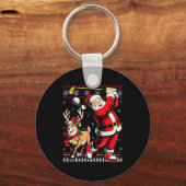 Christmas Golf Santa Golfer Christmas Pajama Reind Sleutelhanger (Voorkant)
