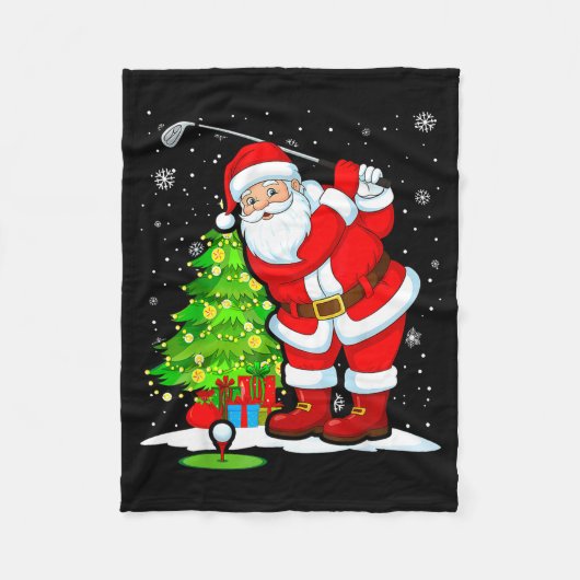 Christmas Golf Santa Golfer Xmas Funny Christmas G Fleece Deken (Voorkant)