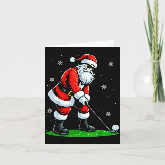 Christmas Golf Santa Golfer Xmas Funny Christmas G Kaart (Voorkant)