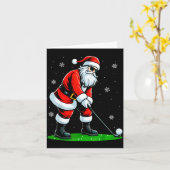 Christmas Golf Santa Golfer Xmas Funny Christmas G Kaart (Gele Bloem)