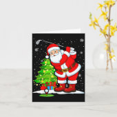 Christmas Golf Santa Golfer Xmas Funny Christmas G Kaart (Gele Bloem)