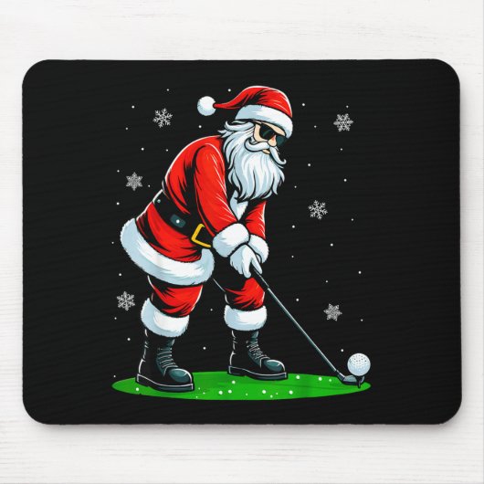 Christmas Golf Santa Golfer Xmas Funny Christmas G Muismat (Voorkant)