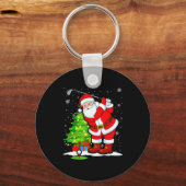 Christmas Golf Santa Golfer Xmas Funny Christmas G Sleutelhanger (Voorkant)