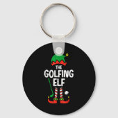 Christmas Golfing Elf Xmas Golf Family Match Golfe Sleutelhanger (Voorkant)
