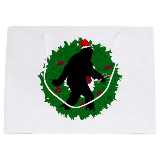 Christmas Gone Squatchin' Wreath Large Cadeautasje (Voorkant)