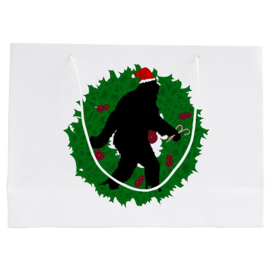 Christmas Gone Squatchin' Wreath Large Cadeautasje (Achterkant)