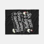 Christmas Goose 67 6 Geese A Laying 7 Swans A Swim Fleece Deken (Voorkant (Horizontaal))