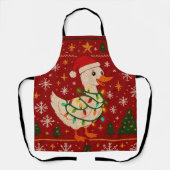 Christmas Goose Apron – Cute Holiday Goose  Schort (Voorkant)
