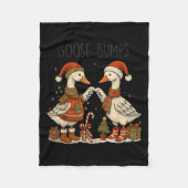 Christmas Goose Bumps Funny Santa Goose Couple  Fleece Deken (Voorkant)