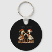 Christmas Goose Bumps Funny Santa Goose Couple  Sleutelhanger (Voorkant)
