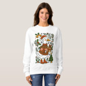 Christmas Goose Cute Winter Holiday Floral Trui (Voorkant volledig)