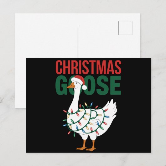 Christmas Goose Lights Schattigee vakantie Feestdagenkaart (Voorkant / Achterkant)