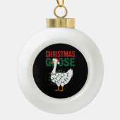 Christmas Goose Lights Schattigee vakantie Keramische Bal Ornament (Voorkant)