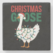Christmas Goose Lights Schattigee vakantie Stenen Onderzetter (Voorkant)
