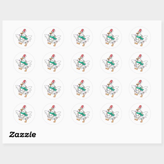 Christmas Goose Ronde Sticker (Vel)