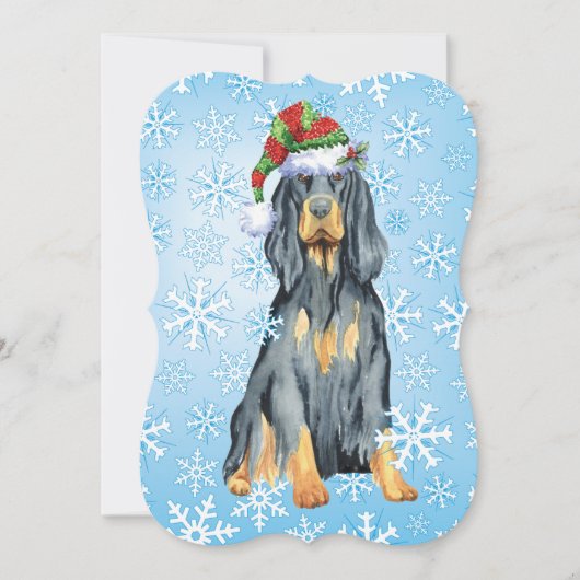 Christmas Gordon Setter Feestdagenkaart (Voorkant)