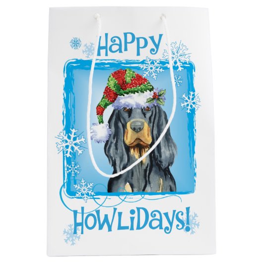 Christmas Gordon Setter Medium Cadeauzakje (Voorkant)