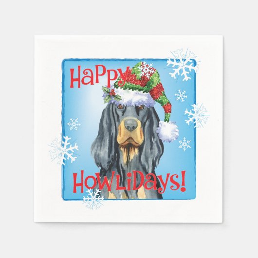 Christmas Gordon Setter Servet (Voorkant)