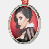 Christmas Goth Girl Shy Holiday Ornament (Links)