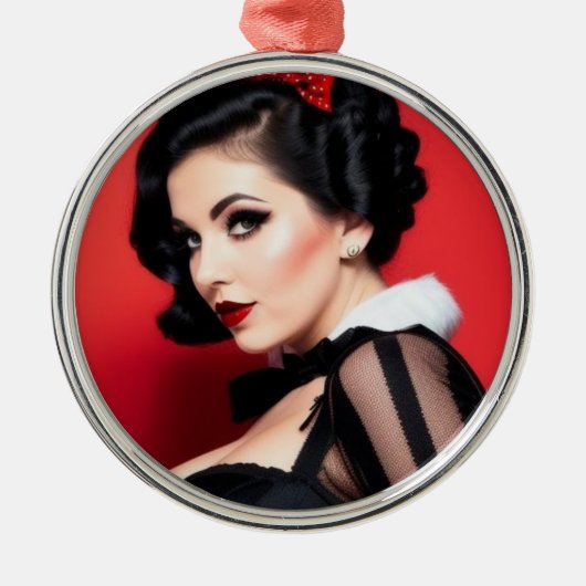 Christmas Goth Girl Shy Holiday Ornament (Voorkant)
