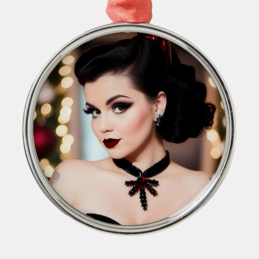 Christmas Goth Girl Xmas Holiday Ornament (Voorkant)