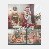 Christmas Gramma Fotocollage gepersonaliseerd Fleece Deken (Voorkant)