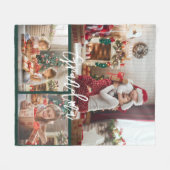 Christmas Gramma Fotocollage gepersonaliseerd Fleece Deken (Voorkant (Horizontaal))