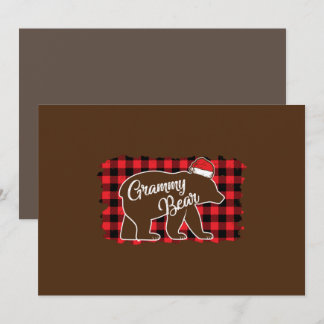 Christmas Grammy Bear Christmas Red Plaid Buffalo Kaart