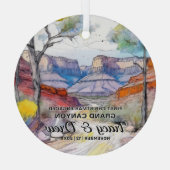 Christmas Grand Canyon Adventure verloofd paar Glas Ornament (Achterkant)