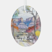 Christmas Grand Canyon Adventure verloofd paar Glas Ornament (Voorkant links)