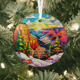 Christmas Grand Canyon AZ Glas in lood getrouwd Glas Ornament