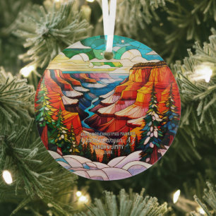 Christmas Grand Canyon AZ Glas in lood getrouwd Ornament