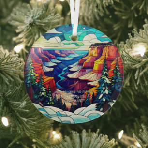 Christmas Grand Canyon AZ Glas in lood getrouwd Ornament