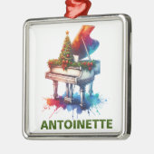 Christmas Grand Piano Custom Name Metalen Ornament (Links)