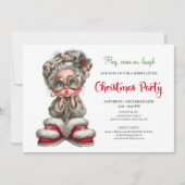 Christmas Grandma Cartoon Party Event Invitation Kaart (Voorkant)