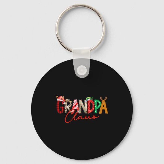 Christmas Grandpa Coquette Bow Grandpa Claus Chris Sleutelhanger (Voorkant)