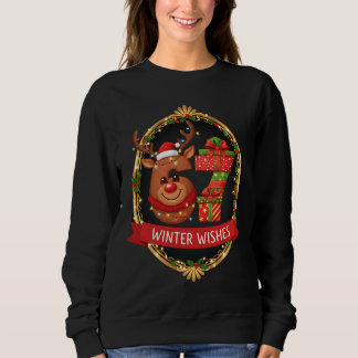 Christmas Graphic Santa Claus Reindeer Six Seven Trui