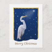 Christmas, Great Egret Bird, Religious Feestdagenkaart (Voorkant)